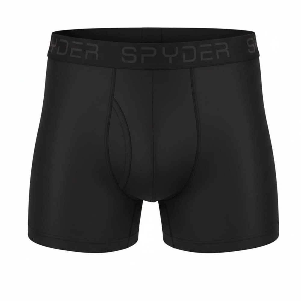 Spyder Mens Boxer Briefs Black Performance Stretch Underwear Size Medium